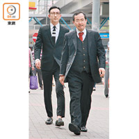 李璨琛（左）在律師陪同下到庭，坦言心情緊張。
