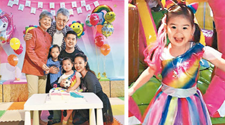 鍾麗淇細女Michela打扮靚靚慶祝3歲生日。
