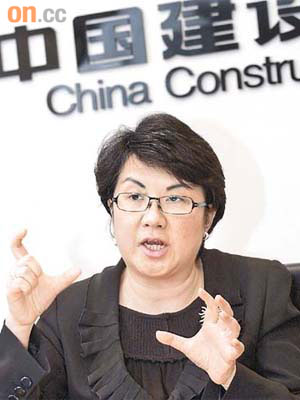 郭珮芳表示，建銀亞洲今年將以商業銀行業務為盈利主力。	（潘國禮攝）