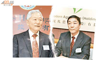 亞果唐宏洲（左）強調，超大在該公司的角色只是被動的財務投資者。圖右為超大主席郭浩。 