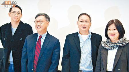 YGM以靚價賣出漢登，主席陳永奎（左二）為首的管理層心情特別靚。