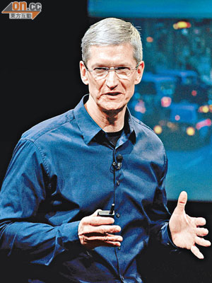 蘋果公司市值再拋離埃克森，傲視全球。圖為舵手庫克。