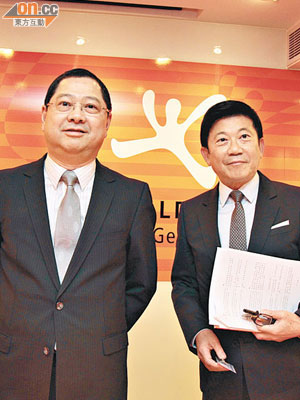 大快活行政總裁陳志成（左）指，目前無加價計劃。（胡家豪攝）