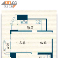 港圖灣B室平面圖 實用面積603方呎