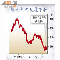 新地年內反覆下挫