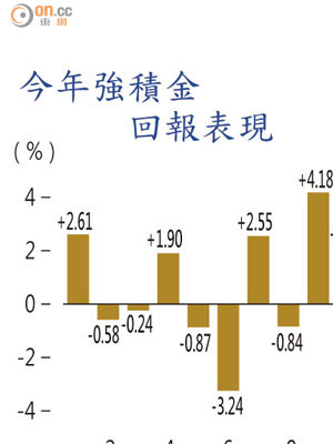 今年強積金回報表現