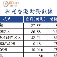 和電香港財務數據