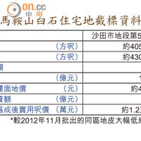 馬鞍山白石住宅地截標資料