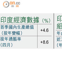 印度經濟數據（%）