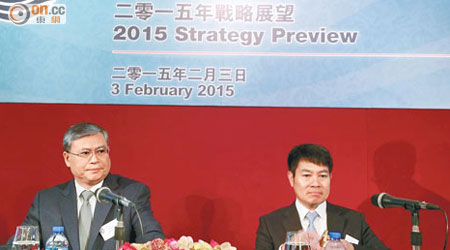 中海油李凡榮（左）表示，公司未來要做好成本控制工作。右為鐘華。