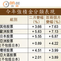 今年強積金分類表現