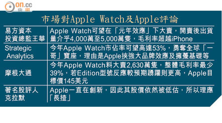 市場對Apple Watch及Apple評論