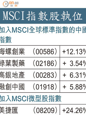 MSCI指數股執位