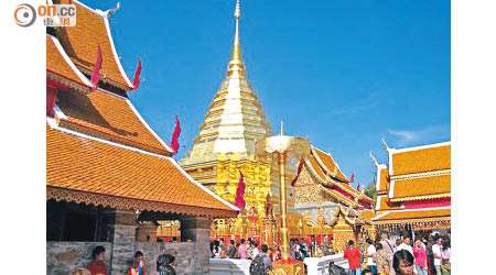 清邁建有多座歷史悠久的廟宇，吸引旅客參觀。