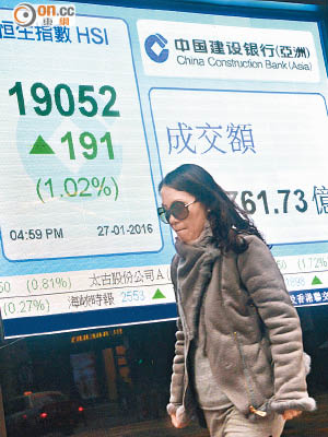 港股昨重上19,000關，主板成交縮至761億元。（蕭毅攝）