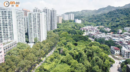 金禧花園單位外望宜人景致。（陳德賢攝）