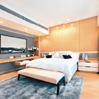 昇薈連裝修1號洋房的睡房設計寬敞，空間感十足。
