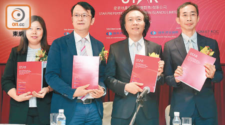 星星地產主席陳文輝（右二）指，延長禁售期是為了增強投資者信心。（資料圖片）