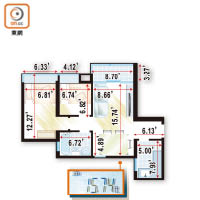 皇府山兩房戶平面圖