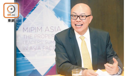 南豐蔡宏興表示，今年亞太房地產高峰會（MIPIM Asia）的入圍作品水準相當高。（何天成攝）