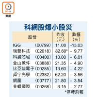 科網股爆小股災