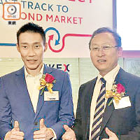 璋利主席吳明璋（右）指，好友李宗偉（左）喺羽毛球上嘅拚搏精神就係公司企業精神。