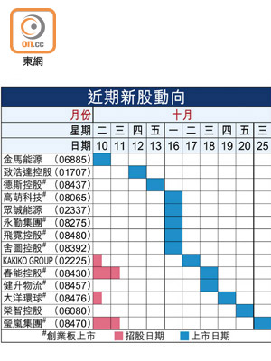 近期新股動向