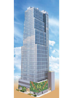 K83樓高廿二層，總樓面面積約十五萬方呎。（電腦摸擬圖）