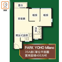 PARK YOHO Milano 35A座C單位平面圖