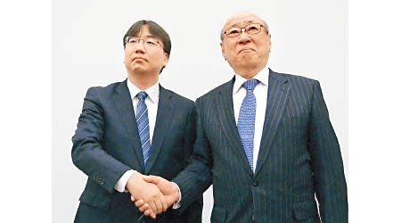 任天堂換血，古川俊太郎（左）六月底接替君島達己（右）成為新任社長。
