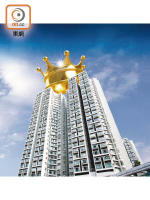稱王<br>茶果嶺麗港城今年呎價升逾13%，為十大屋苑中最勁。