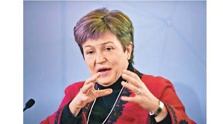 IMF格奧爾基耶娃表示，希望銀行集體暫停派息及回購股份。