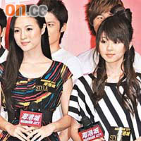 「翻版周汶錡」黃芝琪（左）與「翻版薛凱琪」劉沛蘅在模界仍是新丁。