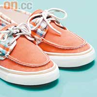 Sperry Top-sider橙色格仔布料帆船鞋 $459（g）