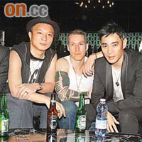 左起：Martin Yeung、Benedict Ku、Mart Hayward、Marcus Savage與Toto Chan齊接受訪問，要員之一的Wing Shya卻臨時甩底。