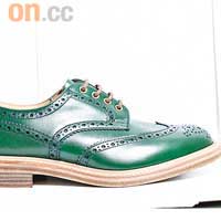 Tricker's for Lane Crawford綠色Wing Tip皮鞋 $4,900（B）