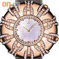 Ouni18Ｋ玫瑰金鑽石圖案腕錶$245,000