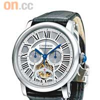 Rotonde de Cartier Tourbillion Chronographe Monopoussoir陀飛輪單按鈕計時碼錶 $1,700,000