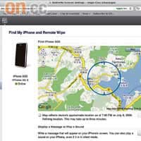 MobileMe介面有地圖顯示手機於最後啟動的所在地，方便用家追蹤。