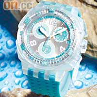 Swatch New Chrono Lady Turquoise彩藍色透明計時手錶 $820（C）
