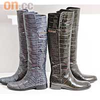 牛皮壓鱷魚紋boots 各$7,300