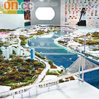 世博會場位於南浦大橋和盧浦大橋之間的濱水區域，看模型就可一清二楚。