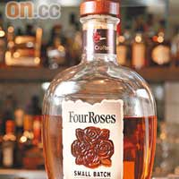 Four Roses Single Barrel Bourbon $98/杯<BR>於單一木桶中釀製而成的波本威士忌，清香的花香與果香中帶有適當的木味，順喉且餘韻悠長。