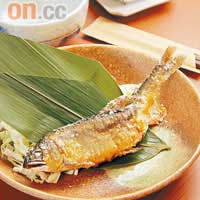 燒香魚 $58<BR>香魚來自日田市的「三隈川河」，當地清澈的河水孕育出的河魚特別肥美，肉質結實卻嫩滑無渣，鮮味出眾而不腥。