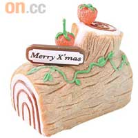 聖誕美食之一樹幹蛋糕，變身香噴噴蠟燭，色香俱全。$78（a）
