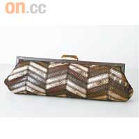 Kotur啡、金色蜥蜴皮拼貼Clutch Bag $4,720