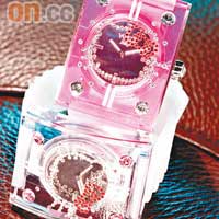 粉紅色版及透明版Vabene × Hello Kitty Adesso閃石手錶 各$2,980（B）