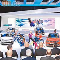 VW一口氣發表了6款新車，期間加插舞蹈表演。