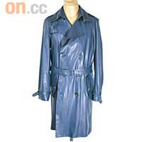 Salvatore Ferragamo 藍色皮料Trench Coat $44,900（E）