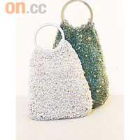 銀色Wire Bag　$2,495<BR>綠色綴珍珠Wire Bag　$2,495